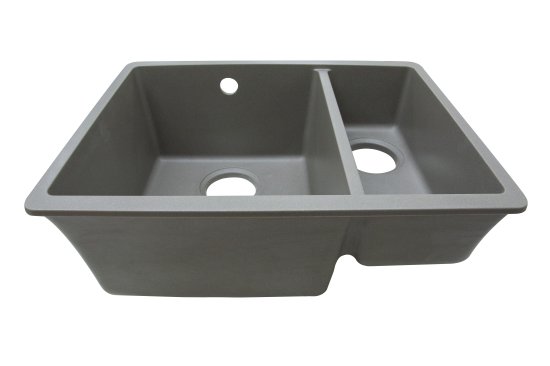 Мойка для кухни подстольного монтажа Delinia 55x42 см глубина чаши 20 см кварц цвет серый шелк