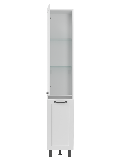 Пенал для ванной с корзиной для белья Гала 350 2D подвесной 185x35 см цвет белый