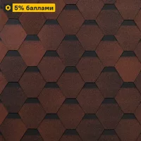 Гибкая черепица Технониколь Оптима красный 3 м²