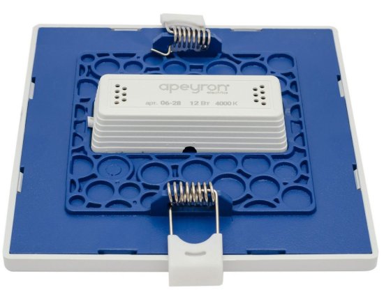 Светильник точечный светодиодный встраиваемый Apeyron 06-28 под отверстие 85 мм, 9.6 м², нейтральный белый свет, цвет белый