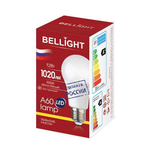 Лампа светодиодная Bellight E27 220-240 В 12 Вт груша матовая 1020 лм теплый белый свет