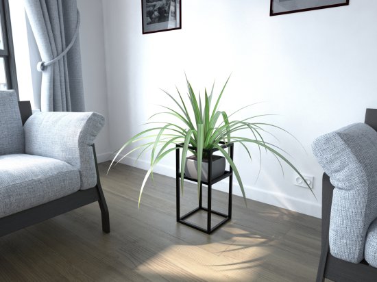 Подставка для цветочного горшка 25x50x25 см с полкой сталь