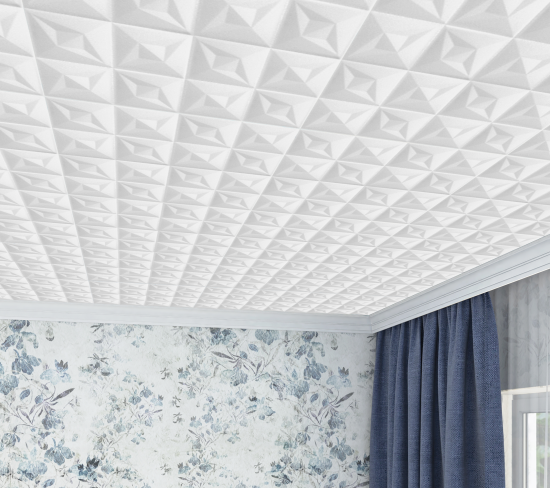 Плитка потолочная экструзионная полистирол белая Format 3002 50 x 50 см 2 м²