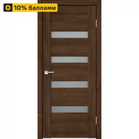 Дверь межкомнатная со стеклом Лайн 2 80x200 см Hardflex цвет дуб тернер венге без замка, без петель