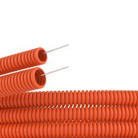 Труба гофрированная DKC ПНД D25 мм 50 м цвет оранжевый