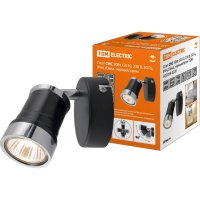 Спот TDM СНС 50 Вт, GU10, 230В, 50 Гц, IP44, Юкка, черный/хром