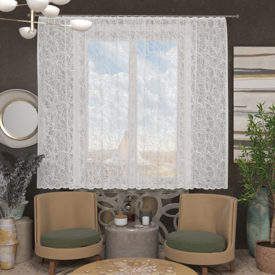Тюль для кухни Паутинка 170x165 см цвет белый