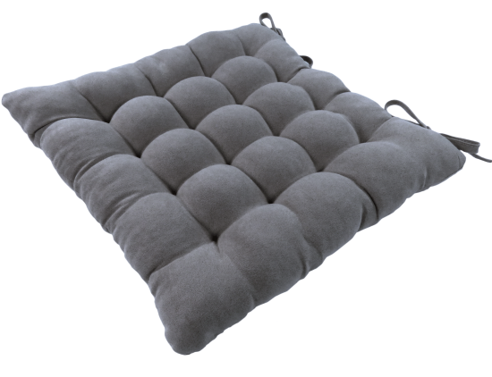 Подушка для стула Linen Way 38x6x38 см замша стальной