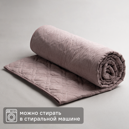 Покрывало 220x240 см замша цвет пыльная роза