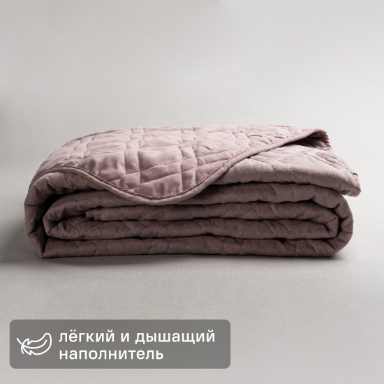 Покрывало 220x240 см замша цвет пыльная роза