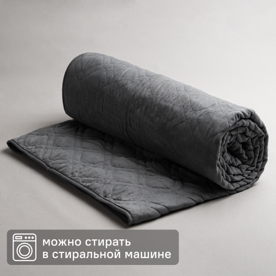Покрывало 220x240 см замша цвет стальной