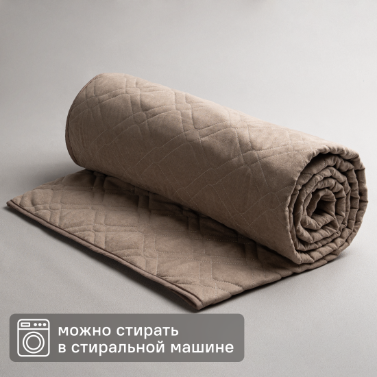 Покрывало 220x240 см замша цвет кофейный