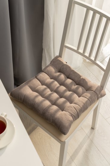 Подушка для стула Linen Way 38x6x38 см замша кофейный