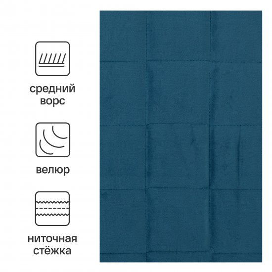 Покрывало Inspire Velvet Etna 220x240 см велюр цвет бирюзовый
