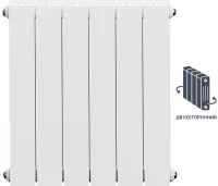 Радиатор секционный Equation Bimetal 500/90 6 секций боковое подключение биметалл белый