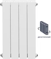 Радиатор секционный Equation Bimetal 500/90 4 секции боковое подключение биметалл белый