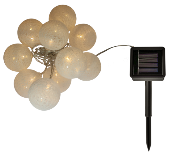 Гирлянда светодиодная шарики Inspire Hinu на солнечных батареях 10 LED цвет белый