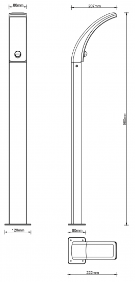 Светильник Inspire Lakko LED 96 см 1000 Лм 4000 К IP44 цвет черный