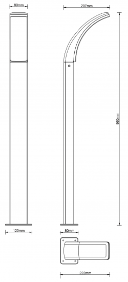 Светильник Inspire Lakko LED 96 см 1000 Лм 4000 К IP44 цвет серый