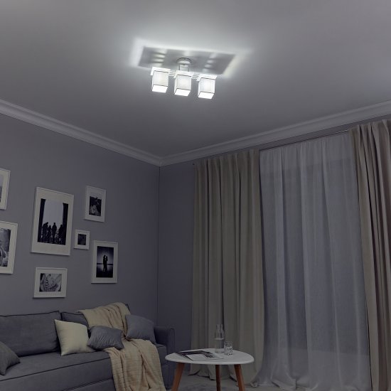 Люстра потолочная Escada 1129/3PL Grey, 3 лампы, 9 м², цвет белый/серый