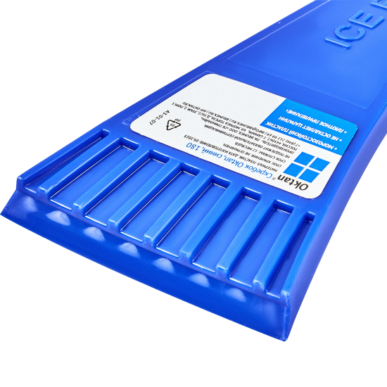 Скребок для снятия наледи Oktan 18 см пластик синий