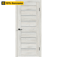 Дверь межкомнатная остекленная с замком и петлями в комплекте Тиволи 90x200 см ПВХ цвет рустик серый