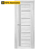 Дверь межкомнатная остекленная замком и петлями в комплекте Новара Вертикаль 90x200 см ПВХ цвет ривьера айс