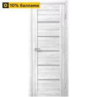 Дверь межкомнатная остекленная замком и петлями в комплекте Новара Горизонталь 80x200 см ПВХ цвет ривьера айс