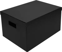 Коробка для хранения 35x20x27 см картон цвет черный 2 шт