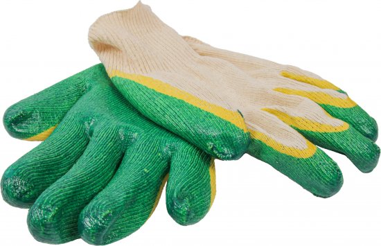 Перчатки хлопчатобумажные И-8076-И с двойным обливом размер единый