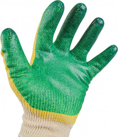 Перчатки хлопчатобумажные И-8076-И с двойным обливом размер единый