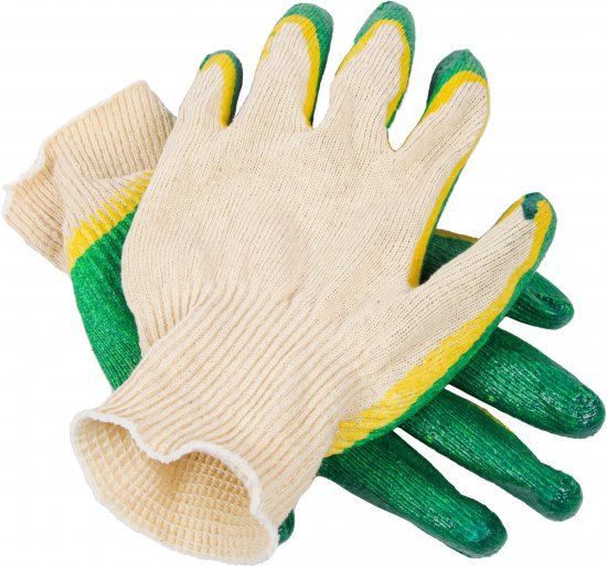 Перчатки хлопчатобумажные И-8076-И с двойным обливом размер единый