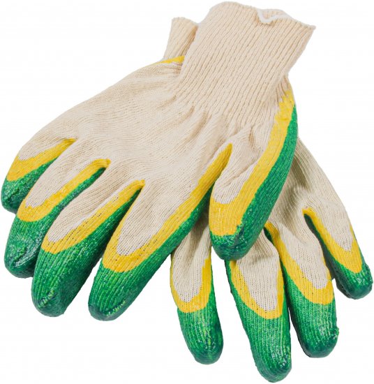 Перчатки хлопчатобумажные И-8076-И с двойным обливом размер единый