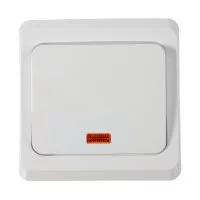 Выключатель встраиваемый Systeme Electric Этюд 1 клавиша с подсветкой, цвет белый