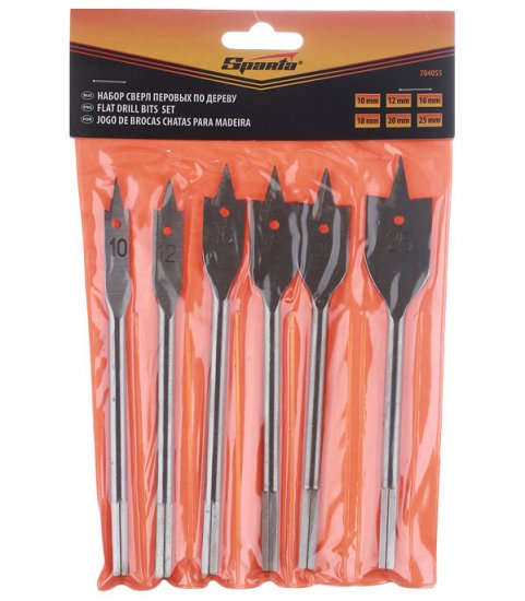 Набор сверл по дереву перьевых 10-25 мм (6 шт.) (704055/EA05-873)
