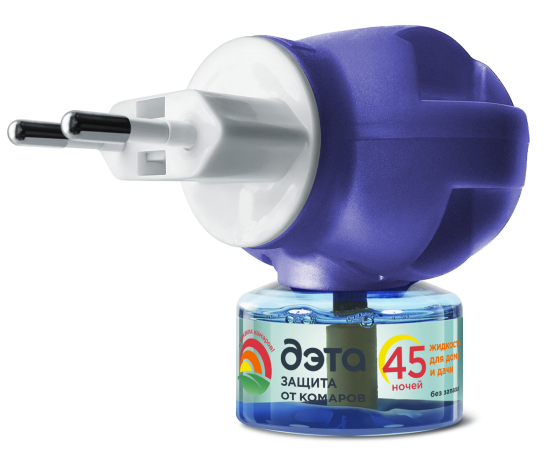 Комплект от комаров: фумигатор + жидкость, 45 ночей, 30 мл