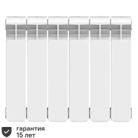 Радиатор секционный Equation Bimetal 350/90 6 секций боковое подключение биметалл белый