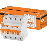 Автомат TDM ELECTRIC ВА47-29 4Р, 4 А, 4,5 кА, В