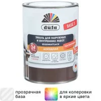 Эмаль универсальная Dufa полуматовая прозрачная база 3 0.75л