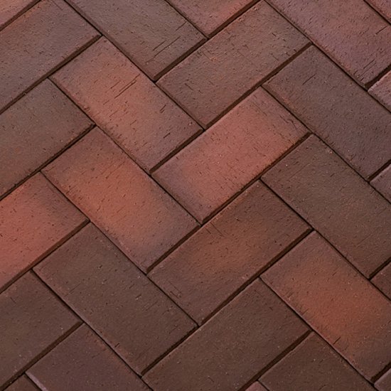 Плитка тротуарная клинкерная Глазго 200х100х50 мм темно-красная флешинг