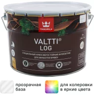 Антисептик для дерева Tikkurila Valtti Log база ЕС 9 л