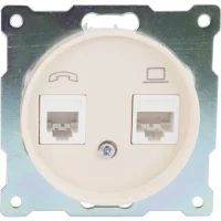 Телефонная/компьютерная розетка встраиваемая Onekey Florence RJ11/RJ45 UTP cat 5e цвет бежевый