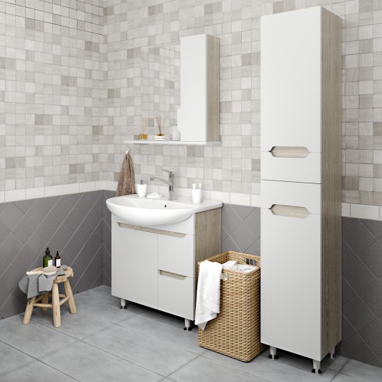 Пенал для ванной Рондо 195x40 см цвет бежевый