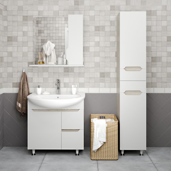 Пенал для ванной Рондо 195x40 см цвет бежевый