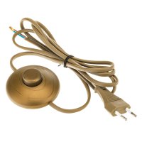 Кабель для светильника Duwi IP20 230 В 2 м с выключателем золото (28581 6)
