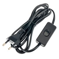 Кабель для светильника Duwi IP20 230 В 2 м с выключателем черный (28570 0)