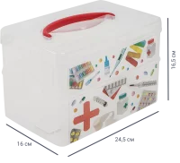 Коробка Multi Box 24.5x16x16.5 см 2 секции полипропилен с крышкой цвет прозрачный