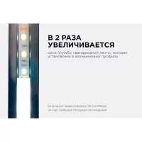 Накладной угловой алюминиевый профиль для ленты Apeyron 08-07-ЧБ