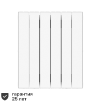 Радиатор секционный Rifar Supremo 500/90 6 секций боковое подключение биметалл белый