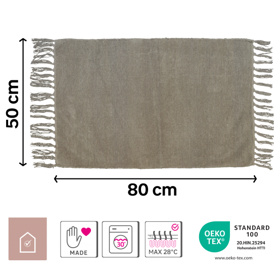 Коврик декоративный хлопок Inspire Manoa 50x80 см цвет серый